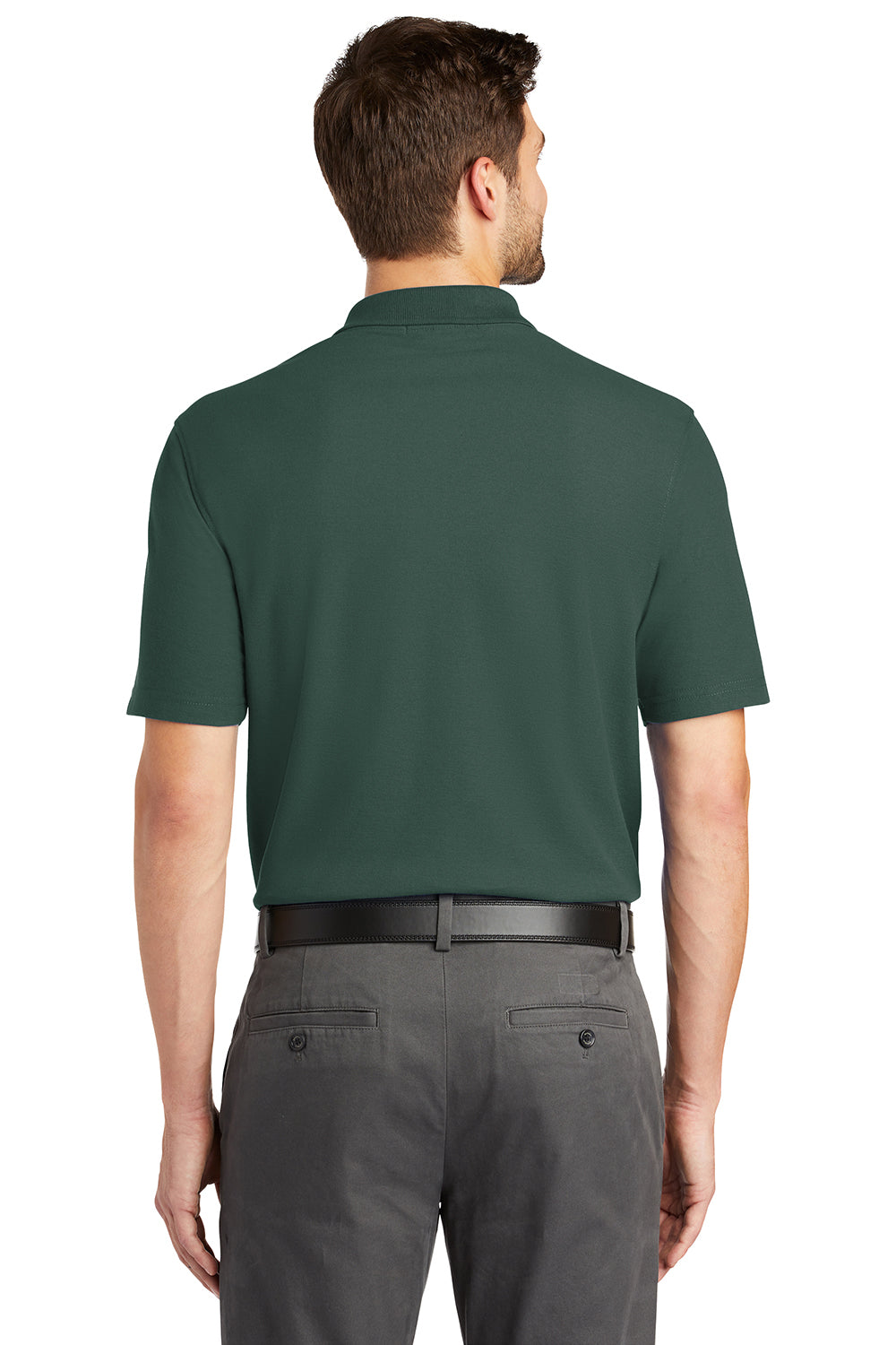 Port Authority K510/TLK510 Mens Moisture Wicking Short Sleeve Polo Shirt Dark Green Model Back