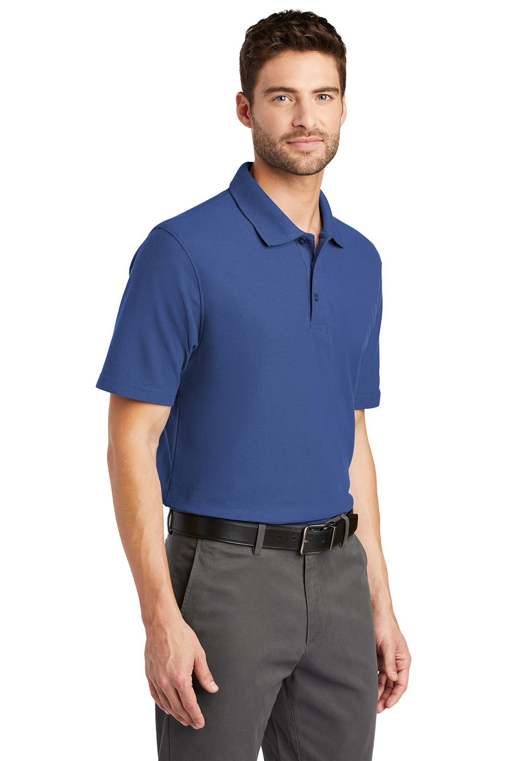 Port Authority K510/TLK510 Mens Moisture Wicking Short Sleeve Polo Shirt Royal Blue Model 3q