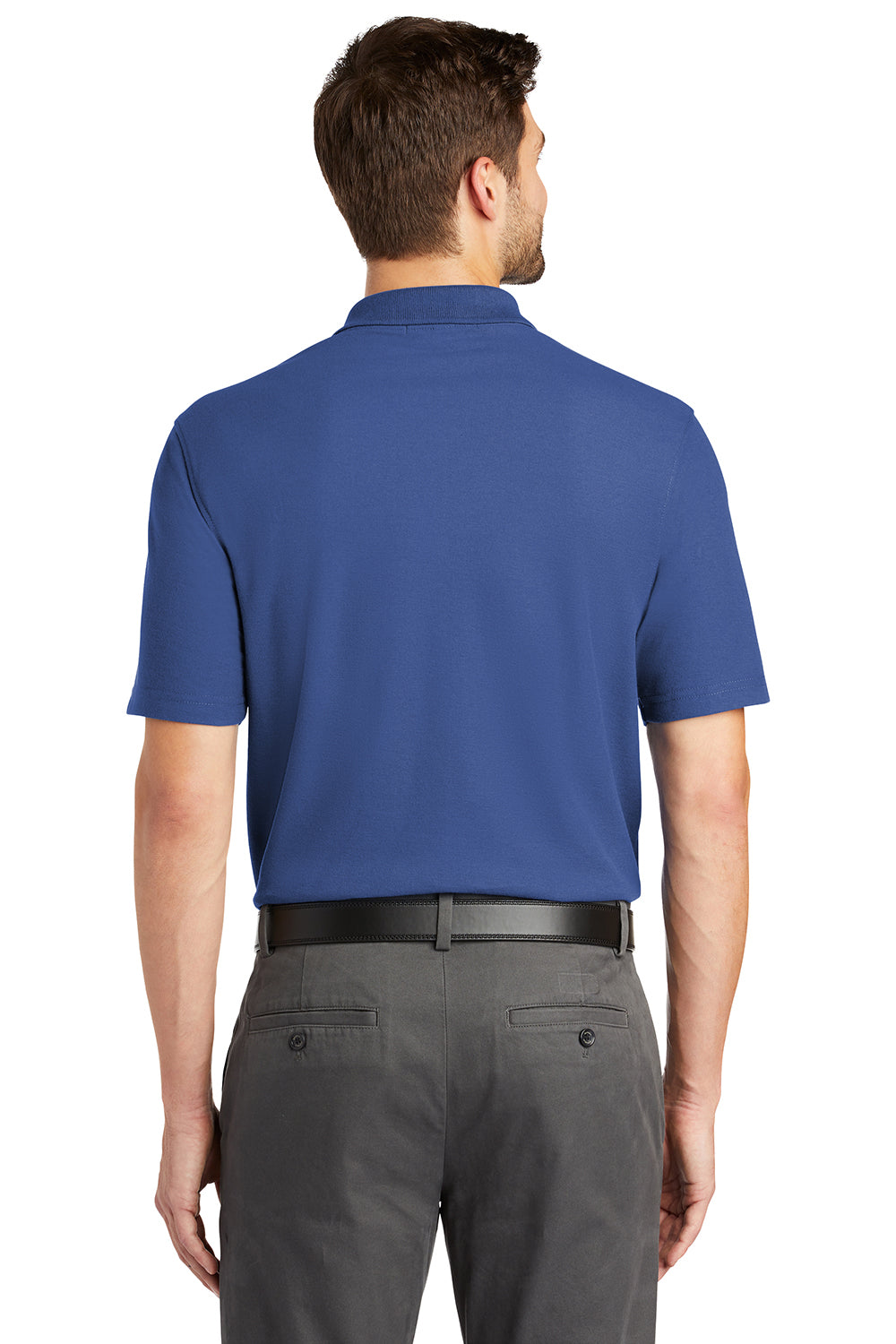 Port Authority K510/TLK510 Mens Moisture Wicking Short Sleeve Polo Shirt Royal Blue Model Back