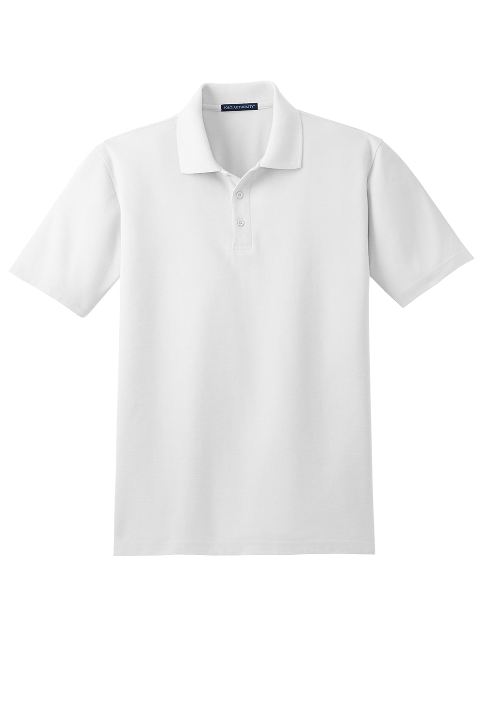 Port Authority K510/TLK510 Mens Moisture Wicking Short Sleeve Polo Shirt White Flat Front