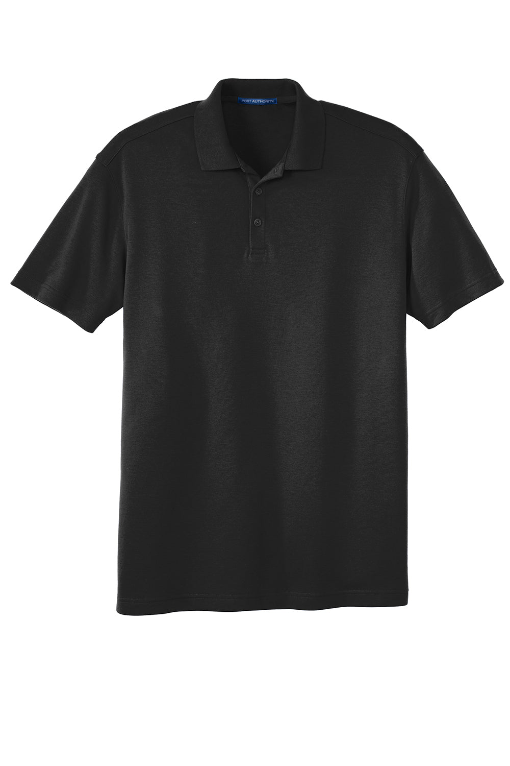 Port Authority K5200 Mens Silk Touch Performance Moisture Wicking Short Sleeve Polo Shirt Black Flat Front