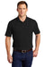 Port Authority K5200 Mens Silk Touch Performance Moisture Wicking Short Sleeve Polo Shirt Black Model Front