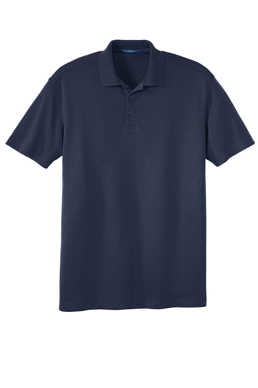 Port Authority K5200 Mens Silk Touch Performance Moisture Wicking Short Sleeve Polo Shirt Navy Blue Flat Front