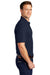 Port Authority K5200 Mens Silk Touch Performance Moisture Wicking Short Sleeve Polo Shirt Navy Blue Model Side