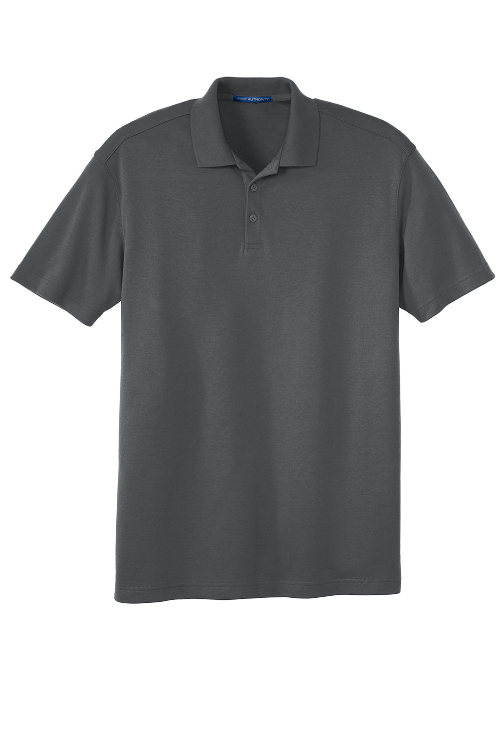 Port Authority K5200 Mens Silk Touch Performance Moisture Wicking Short Sleeve Polo Shirt Sterling Grey Flat Front