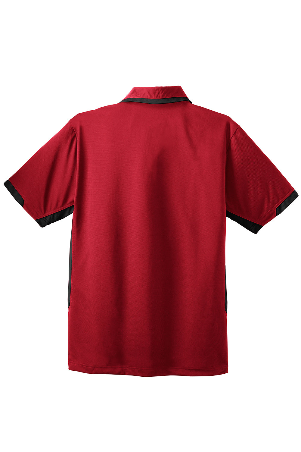 Port Authority K524 Mens Dry Zone Moisture Wicking Short Sleeve Polo Shirt Engine Red/Black Flat Back