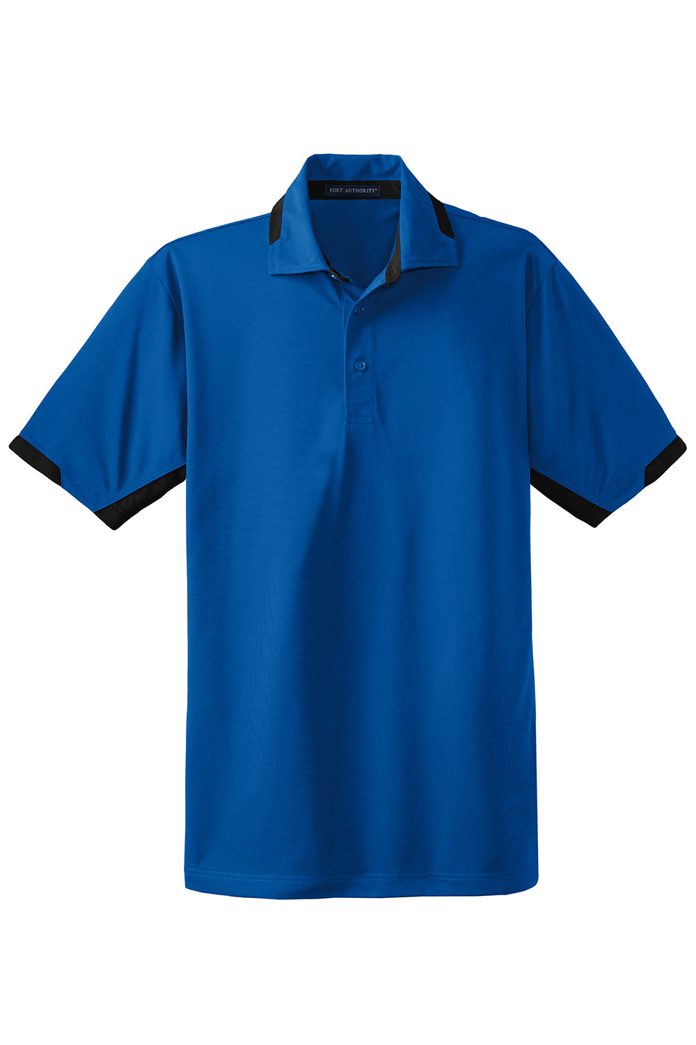 Port Authority K524 Mens Dry Zone Moisture Wicking Short Sleeve Polo Shirt Royal Blue/Black Flat Front