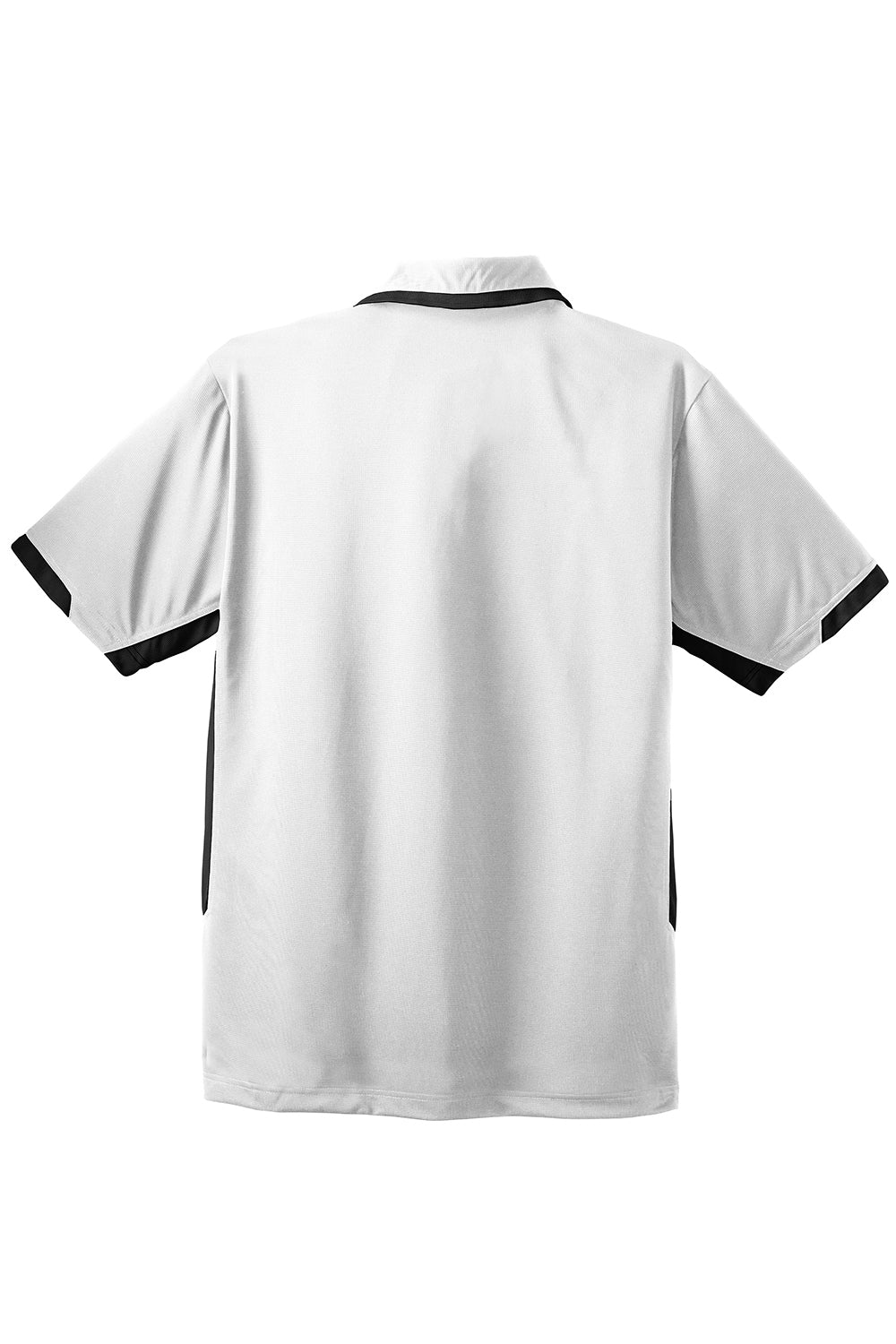 Port Authority K524 Mens Dry Zone Moisture Wicking Short Sleeve Polo Shirt White/Black Flat Back