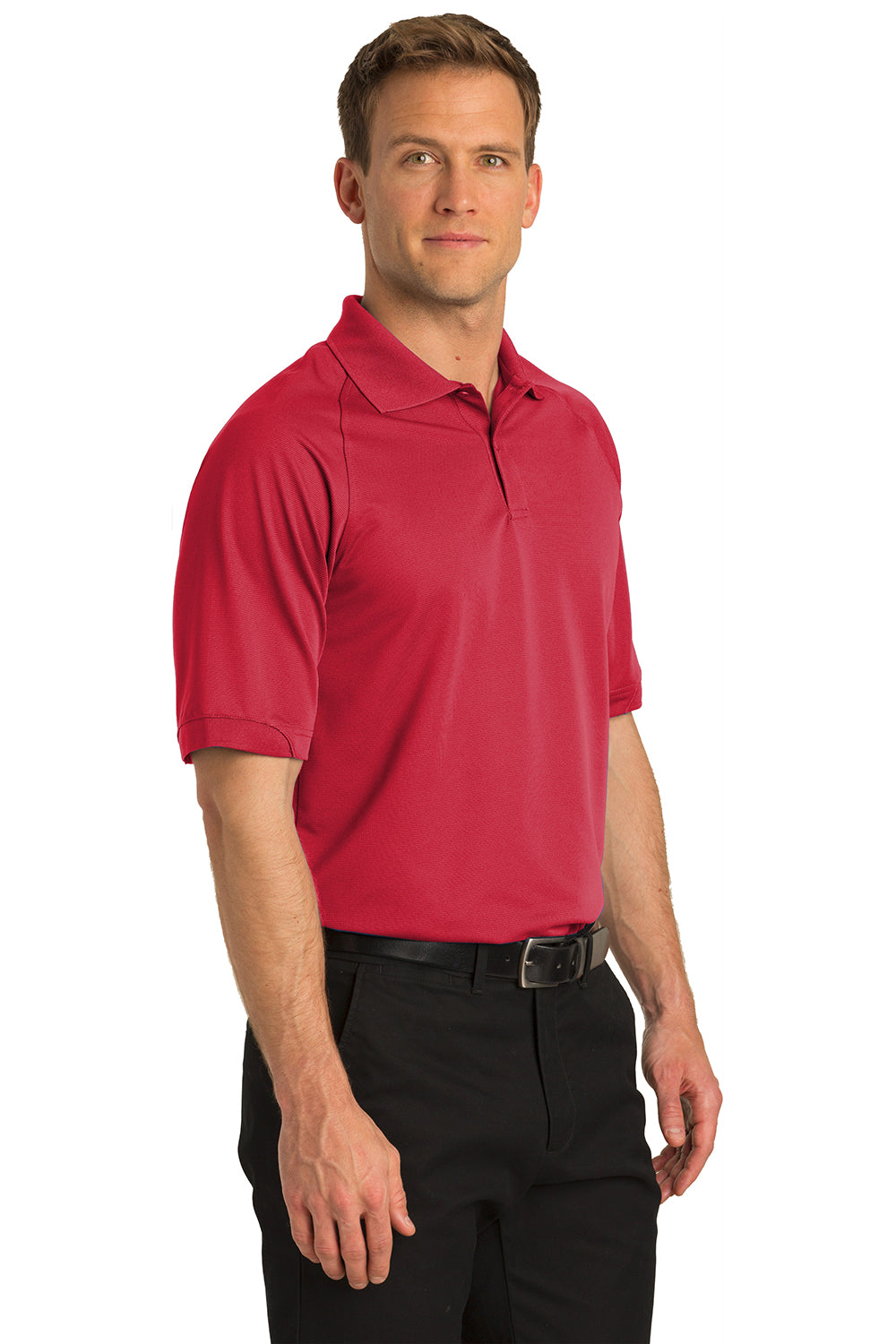 Port Authority K525/TLK525 Mens Dry Zone Moisture Wicking Short Sleeve Polo Shirt Engine Red Model 3q