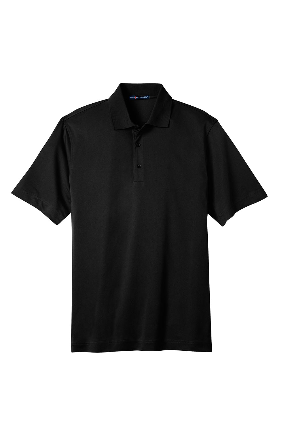 Port Authority K527/TLK527 Mens Tech Moisture Wicking Short Sleeve Polo Shirt Black Flat Front