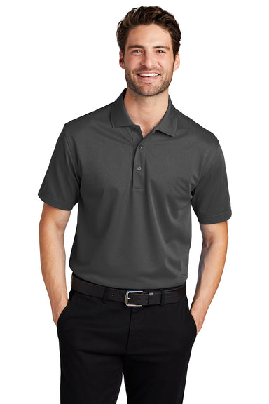 Port Authority K527/TLK527 Mens Tech Moisture Wicking Short Sleeve Polo Shirt Smoke Grey Model Front