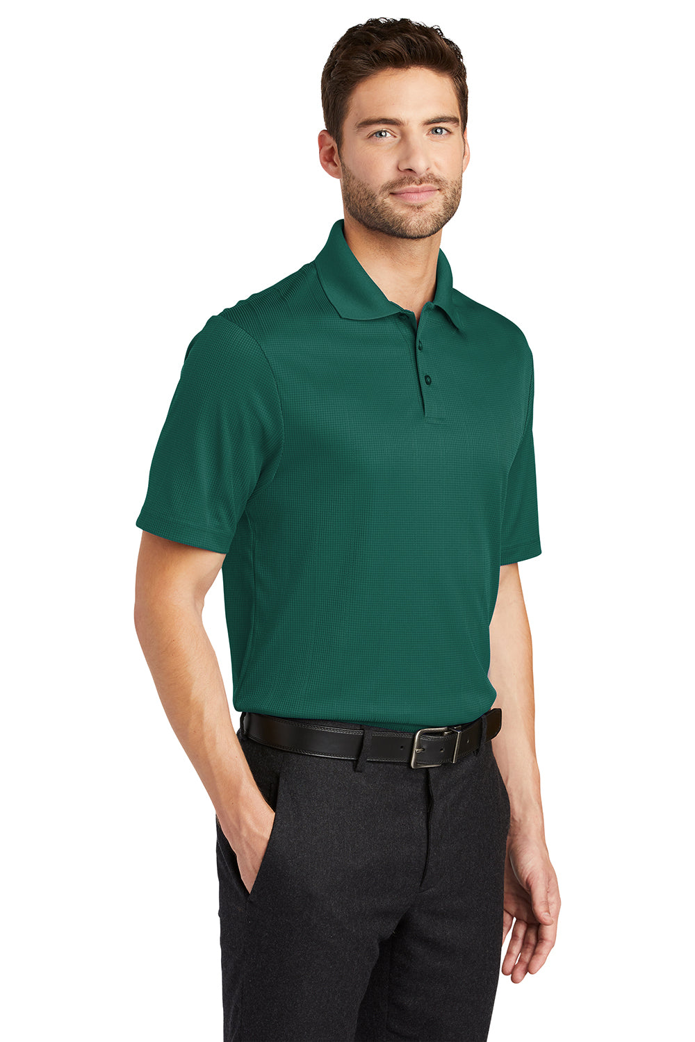 Port Authority K528 Mens Performance Moisture Wicking Short Sleeve Polo Shirt Green Glen Model 3q