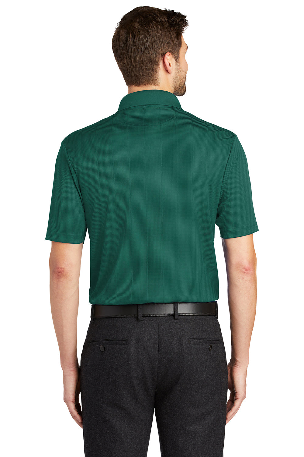 Port Authority K528 Mens Performance Moisture Wicking Short Sleeve Polo Shirt Green Glen Model Back