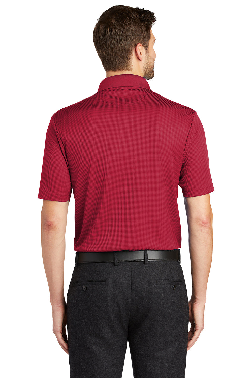 Port Authority K528 Mens Performance Moisture Wicking Short Sleeve Polo Shirt Rich Red Model Back