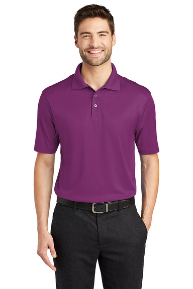 Port Authority K528 Mens Performance Moisture Wicking Short Sleeve Polo Shirt Violet Purple Model Front