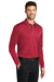 Port Authority K540LS Mens Silk Touch Performance Moisture Wicking Long Sleeve Polo Shirt Red Model 3q