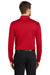 Port Authority K540LS Mens Silk Touch Performance Moisture Wicking Long Sleeve Polo Shirt Red Model Back