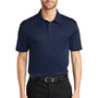 Port Authority Mens Silk Touch Performance Moisture Wicking Short Sleeve Polo Shirt w/ Pocket - Navy Blue