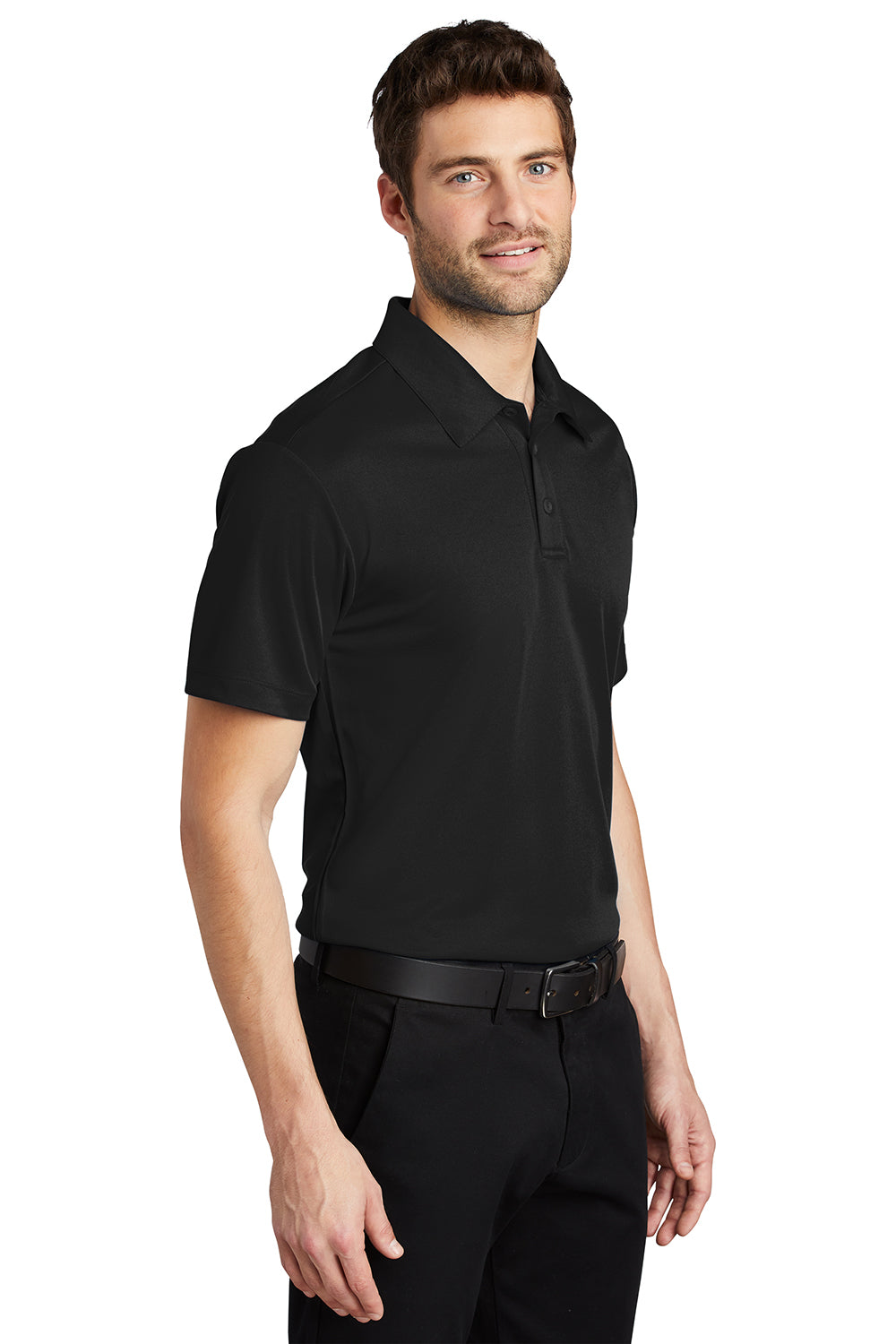 Port Authority K540/TLK540 Mens Silk Touch Performance Moisture Wicking Short Sleeve Polo Shirt Black Model 3q