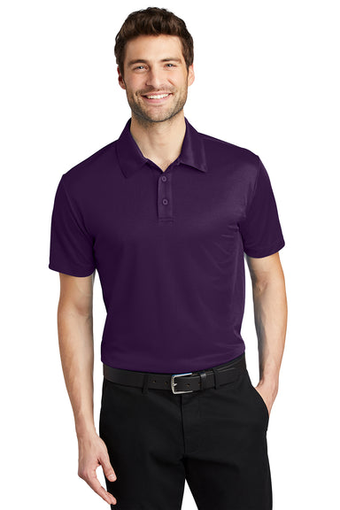 Port Authority K540/TLK540 Mens Silk Touch Performance Moisture Wicking Short Sleeve Polo Shirt Bright Purple Model Front