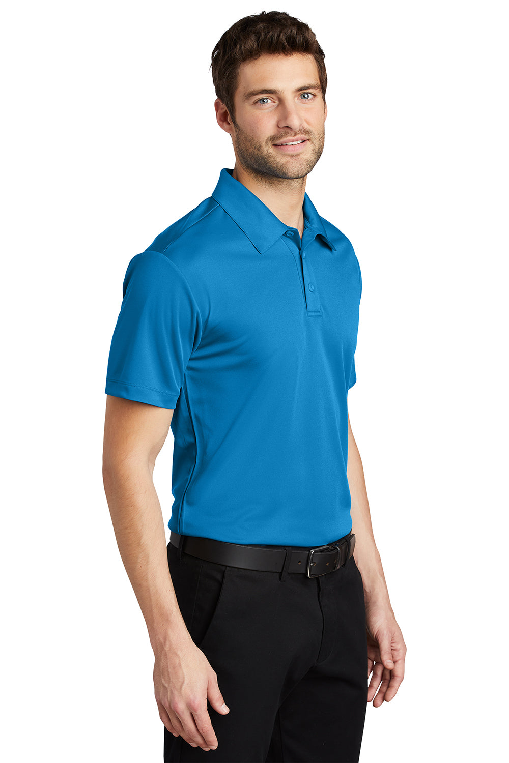 Port Authority K540/TLK540 Mens Silk Touch Performance Moisture Wicking Short Sleeve Polo Shirt Brilliant Blue Model 3q