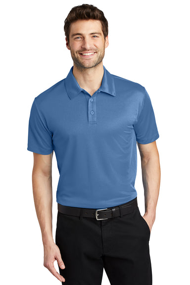 Port Authority K540/TLK540 Mens Silk Touch Performance Moisture Wicking Short Sleeve Polo Shirt Carolina Blue Model Front