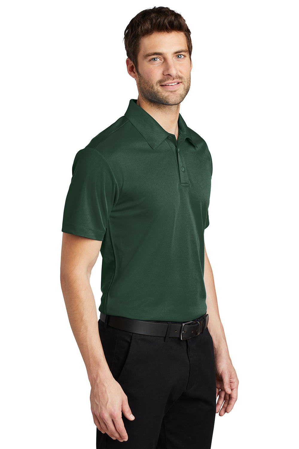 Port Authority K540/TLK540 Mens Silk Touch Performance Moisture Wicking Short Sleeve Polo Shirt Dark Green Model 3q