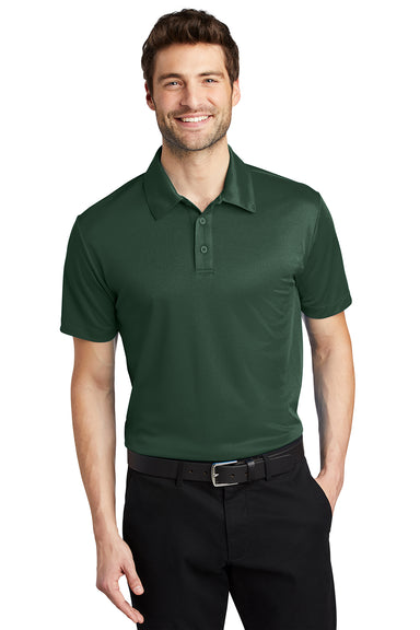 Port Authority K540/TLK540 Mens Silk Touch Performance Moisture Wicking Short Sleeve Polo Shirt Dark Green Model Front