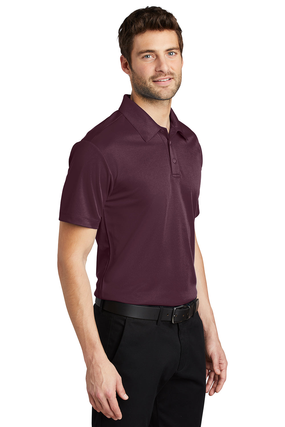 Port Authority K540/TLK540 Mens Silk Touch Performance Moisture Wicking Short Sleeve Polo Shirt Maroon Model 3q