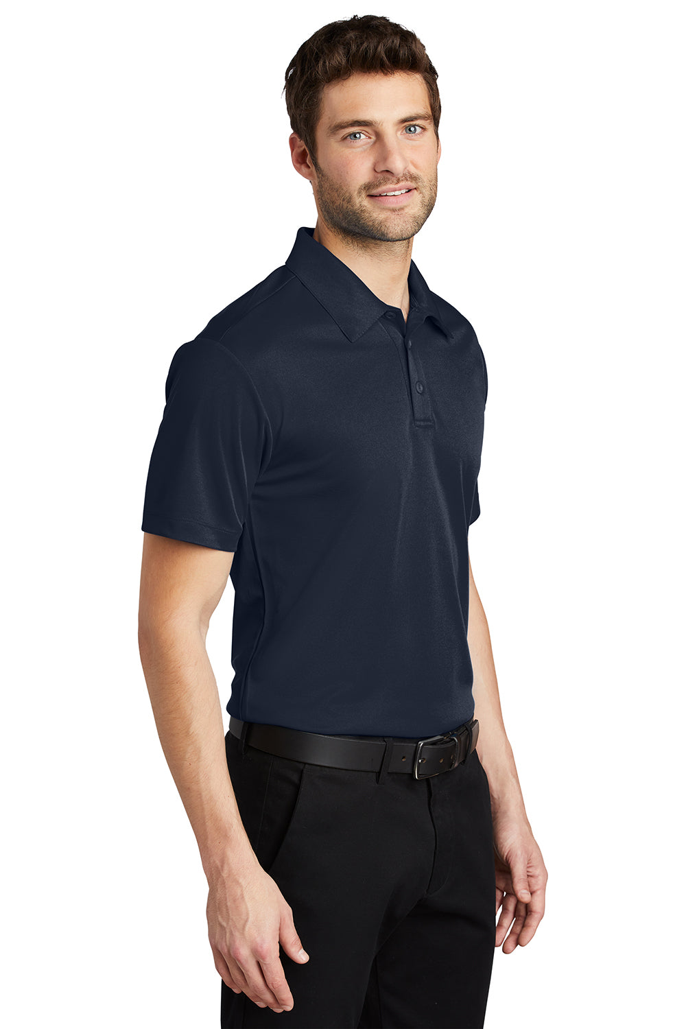 Port Authority K540/TLK540 Mens Silk Touch Performance Moisture Wicking Short Sleeve Polo Shirt Navy Blue Model 3q