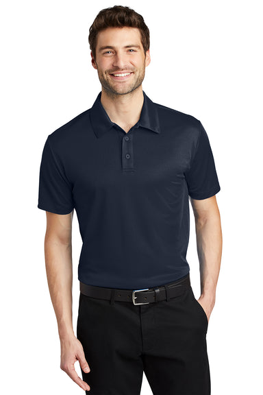 Port Authority K540/TLK540 Mens Silk Touch Performance Moisture Wicking Short Sleeve Polo Shirt Navy Blue Model Front