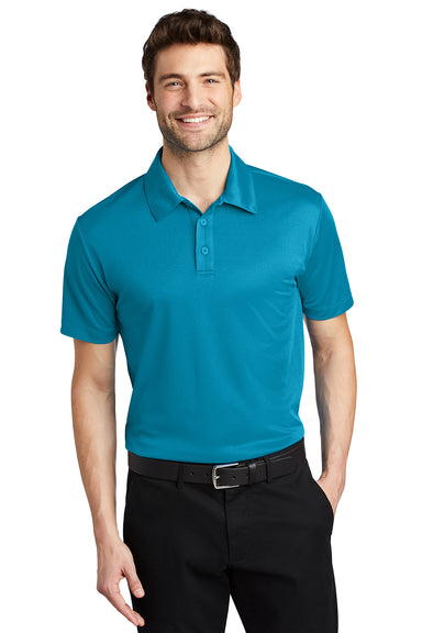 Port Authority K540/TLK540 Mens Silk Touch Performance Moisture Wicking Short Sleeve Polo Shirt Parcel Blue Model Front