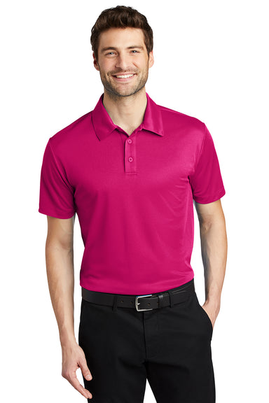 Port Authority K540/TLK540 Mens Silk Touch Performance Moisture Wicking Short Sleeve Polo Shirt Raspberry Pink Model Front