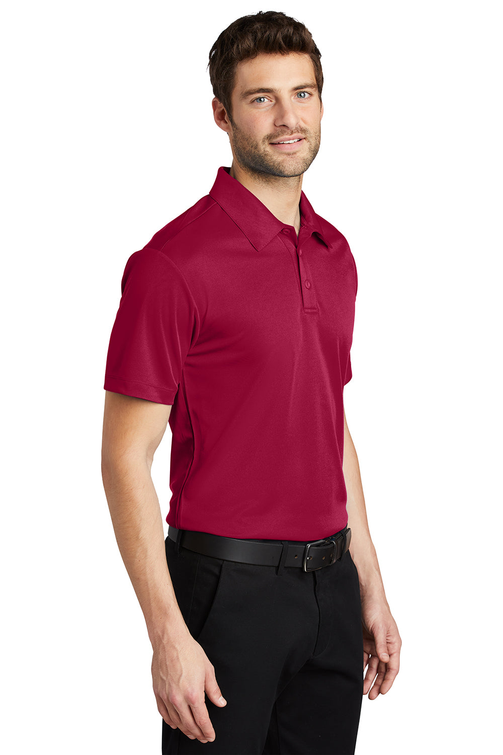 Port Authority K540/TLK540 Mens Silk Touch Performance Moisture Wicking Short Sleeve Polo Shirt Red Model 3q