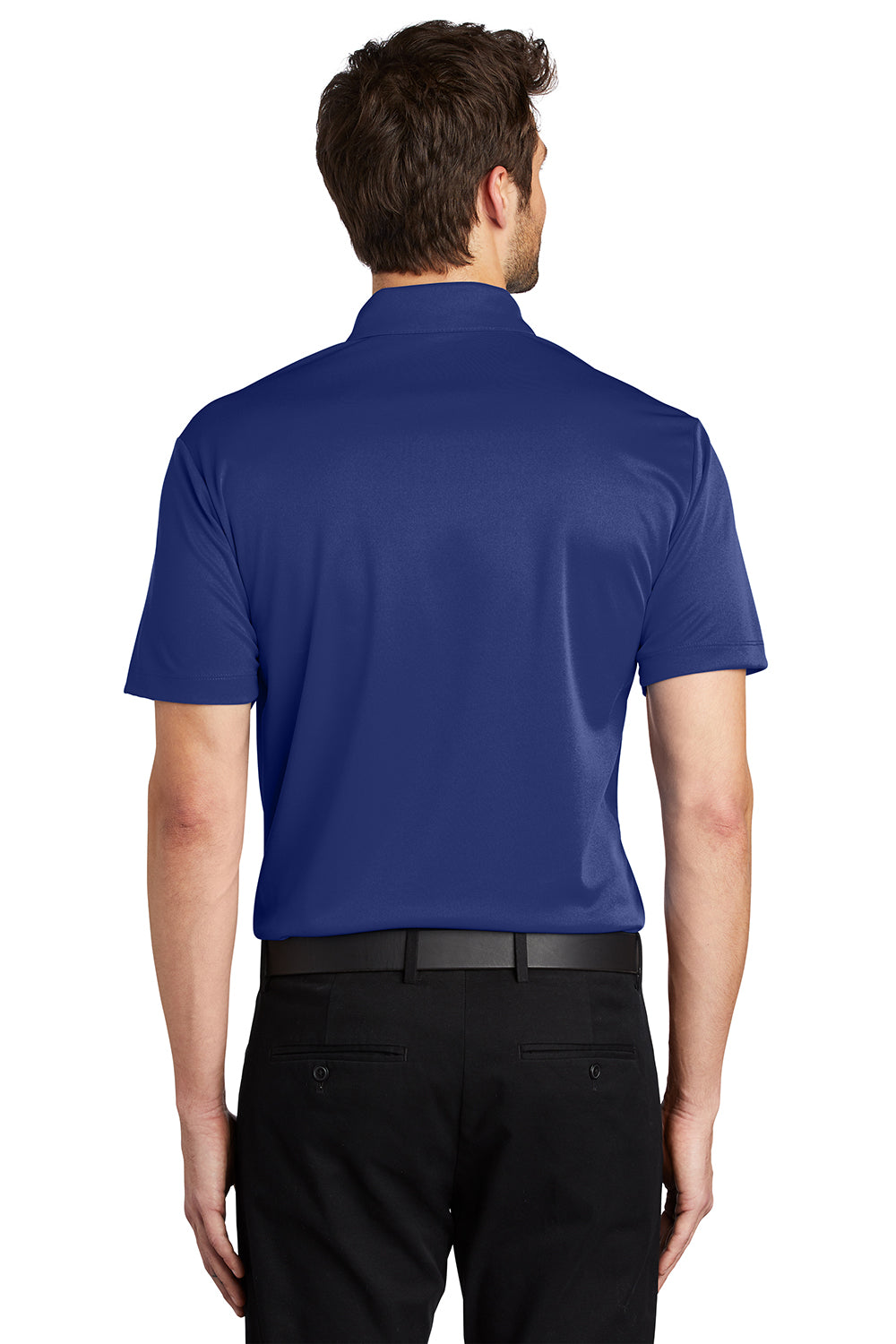 Port Authority K540/TLK540 Mens Silk Touch Performance Moisture Wicking Short Sleeve Polo Shirt Royal Blue Model Back