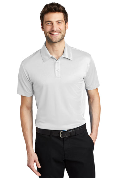 Port Authority K540/TLK540 Mens Silk Touch Performance Moisture Wicking Short Sleeve Polo Shirt White Model Front