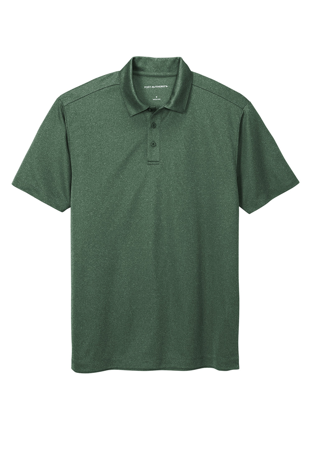 Port Authority K542 Mens Silk Touch Performance Moisture Wicking Short Sleeve Polo Shirt Heather Green Glen Flat Front