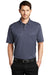 Port Authority K542 Mens Silk Touch Performance Moisture Wicking Short Sleeve Polo Shirt Heather Navy Blue Model Front