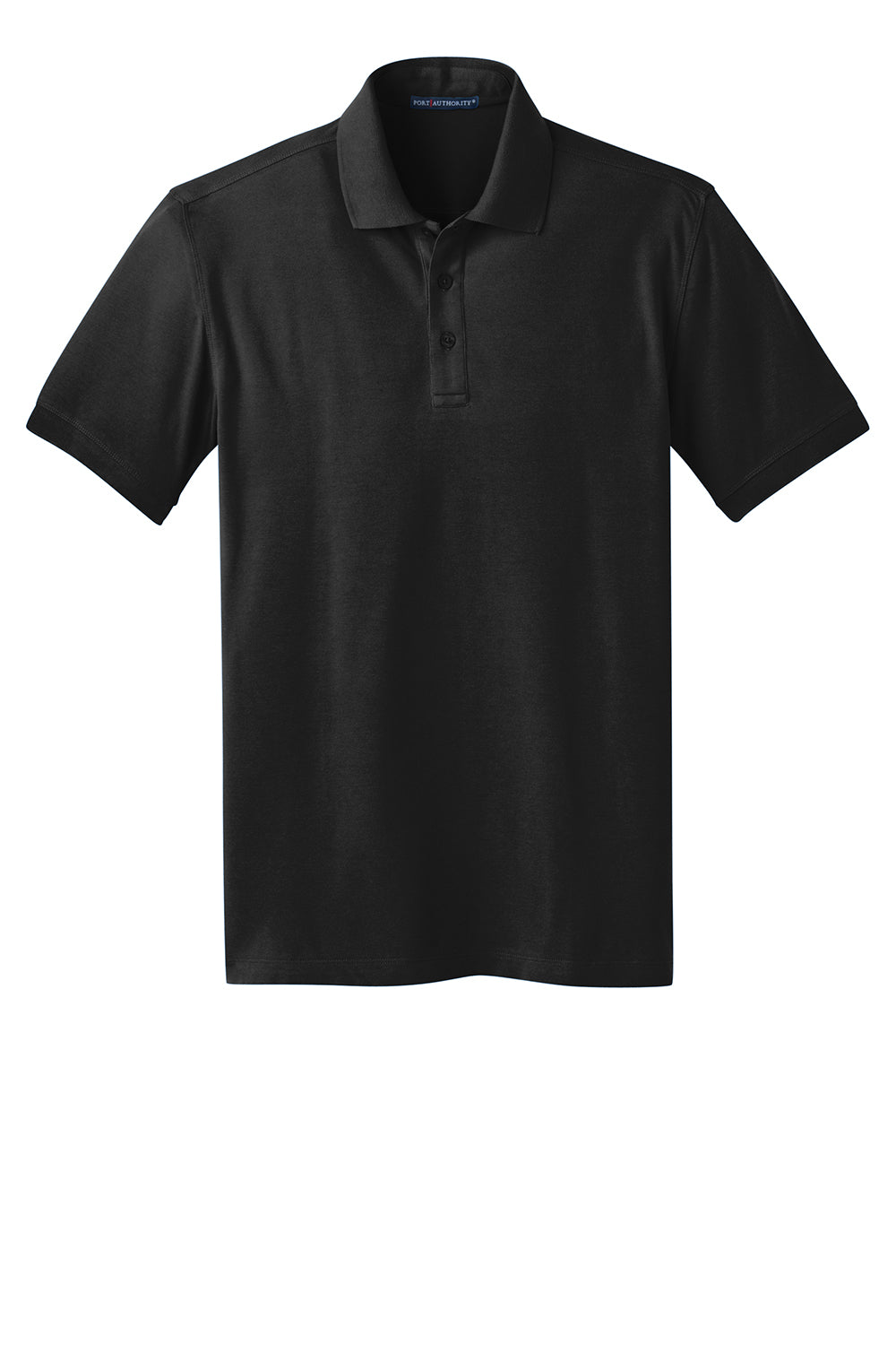 Port Authority K555 Mens Moisture Wicking Short Sleeve Polo Shirt Black Flat Front