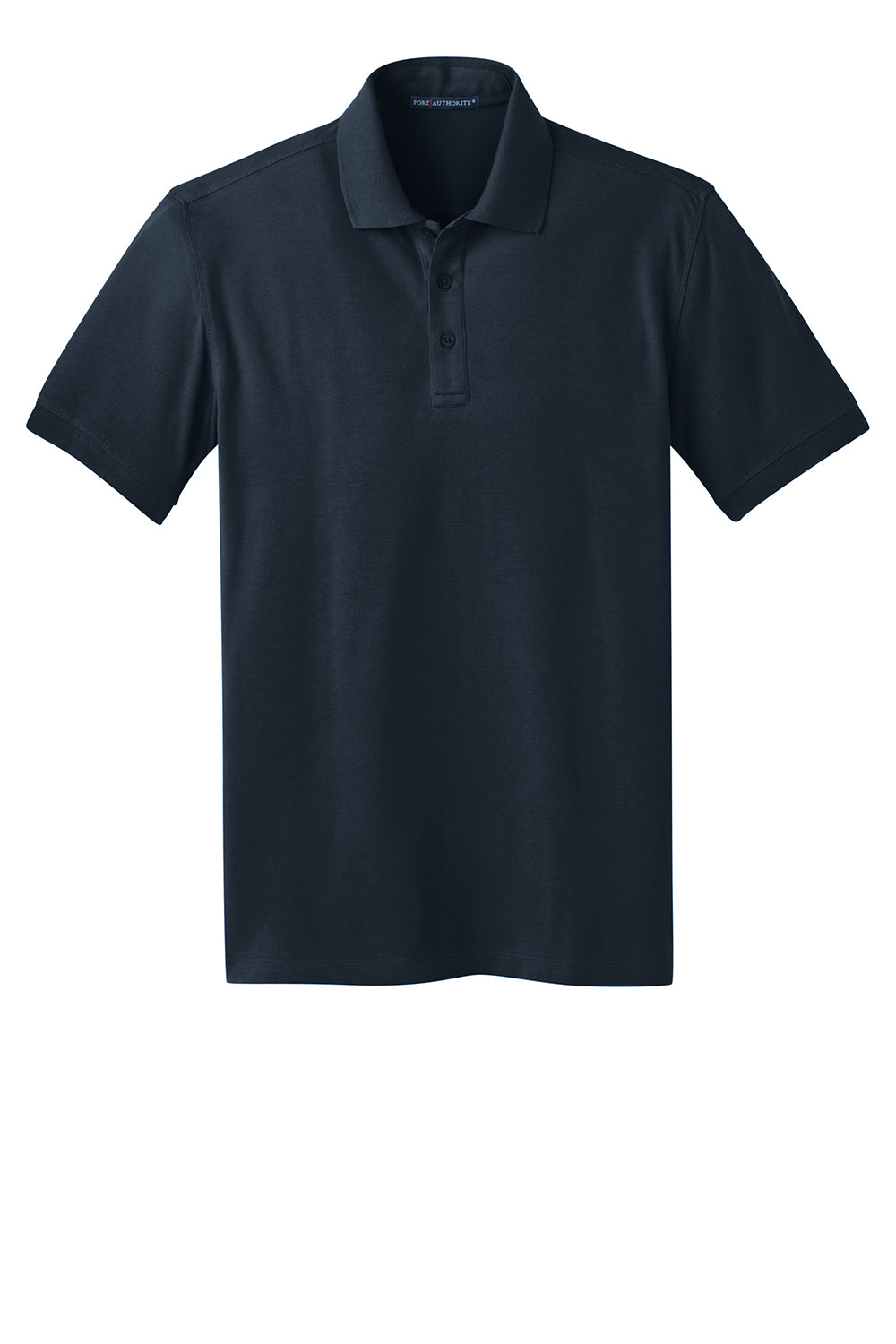 Port Authority K555 Mens Moisture Wicking Short Sleeve Polo Shirt Dress Navy Blue Flat Front