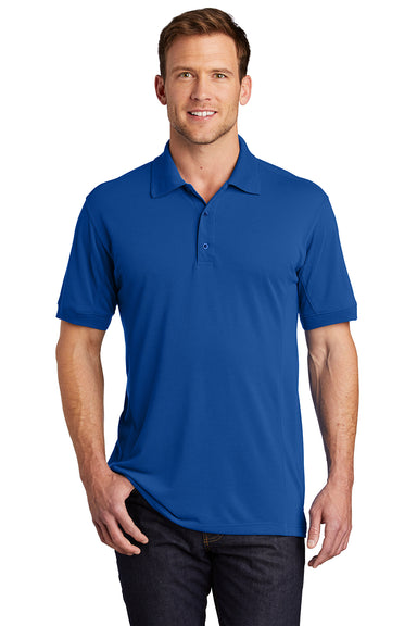 Port Authority K567 Mens 5-1 Performance Moisture Wicking Short Sleeve Polo Shirt Cobalt Blue Model Front