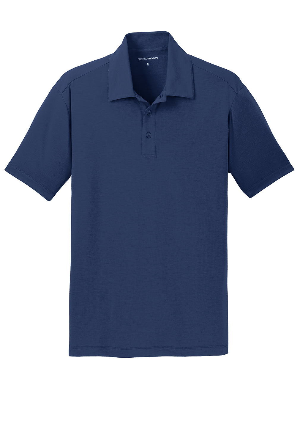 Port Authority K568 Mens Cotton Touch Performance Moisture Wicking Short Sleeve Polo Shirt Estate Blue Flat Front