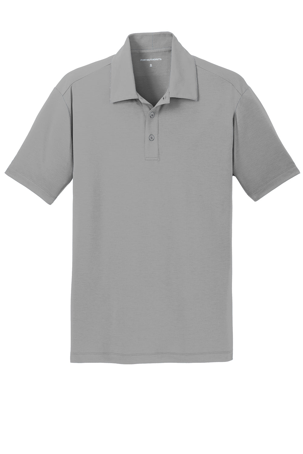 Port Authority K568 Mens Cotton Touch Performance Moisture Wicking Short Sleeve Polo Shirt Frost Grey Flat Front