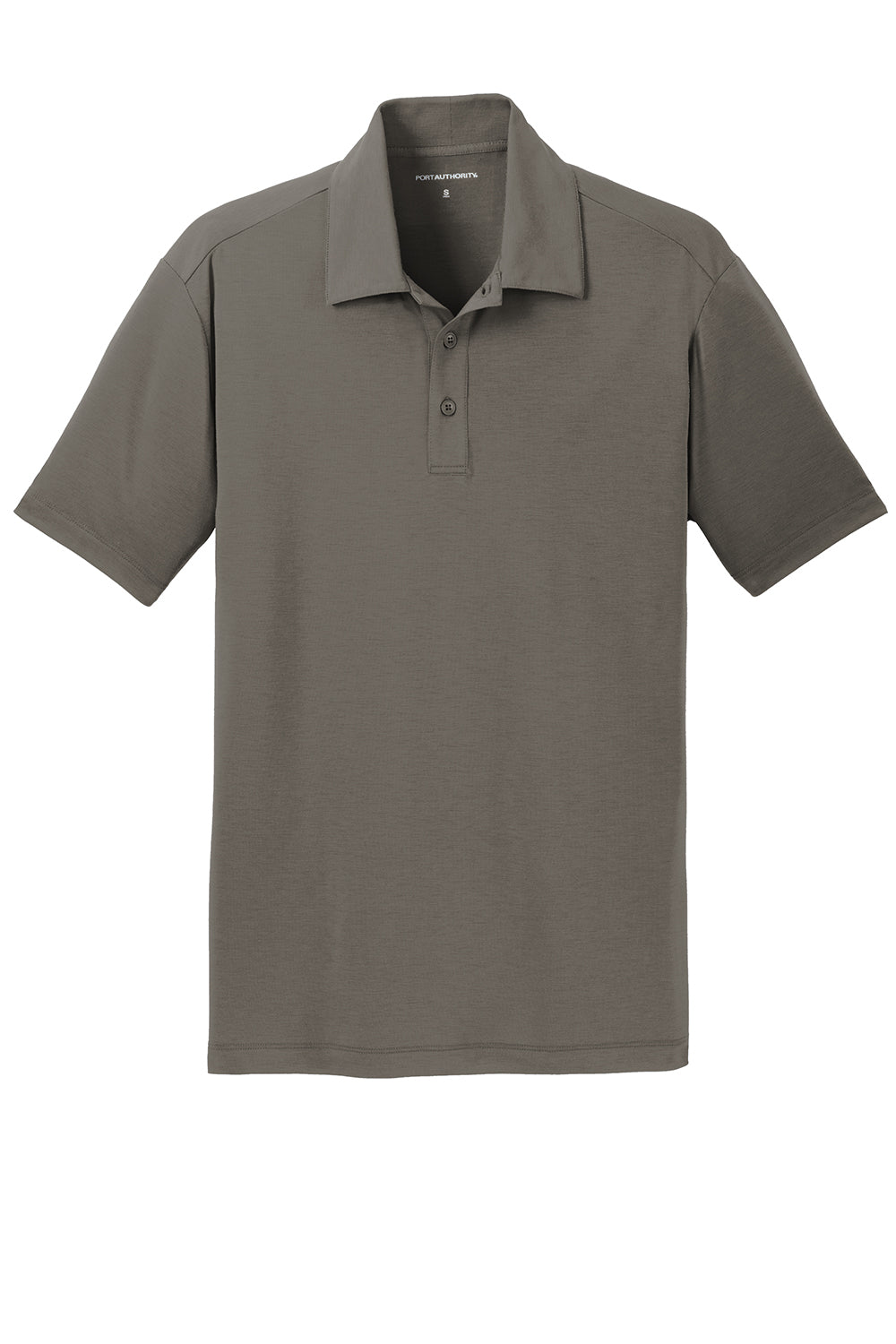 Port Authority K568 Mens Cotton Touch Performance Moisture Wicking Short Sleeve Polo Shirt Smoke Grey Flat Front