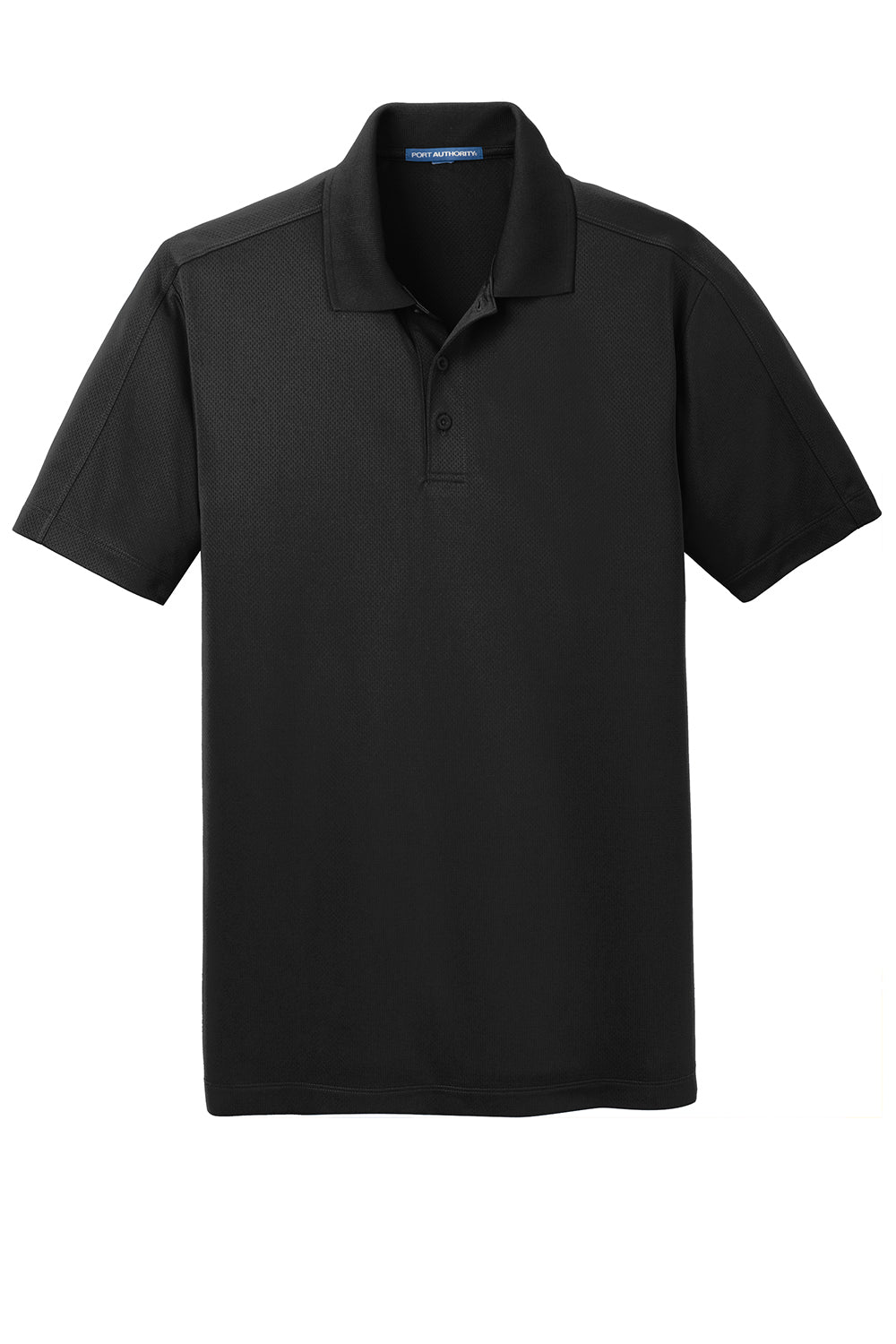 Port Authority K569 Mens Moisture Wicking Short Sleeve Polo Shirt Black Flat Front