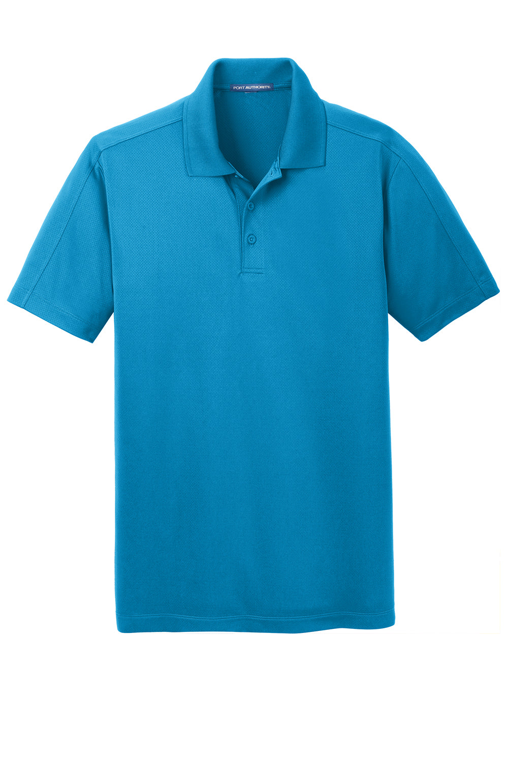 Port Authority K569 Mens Moisture Wicking Short Sleeve Polo Shirt Blue Wake Flat Front