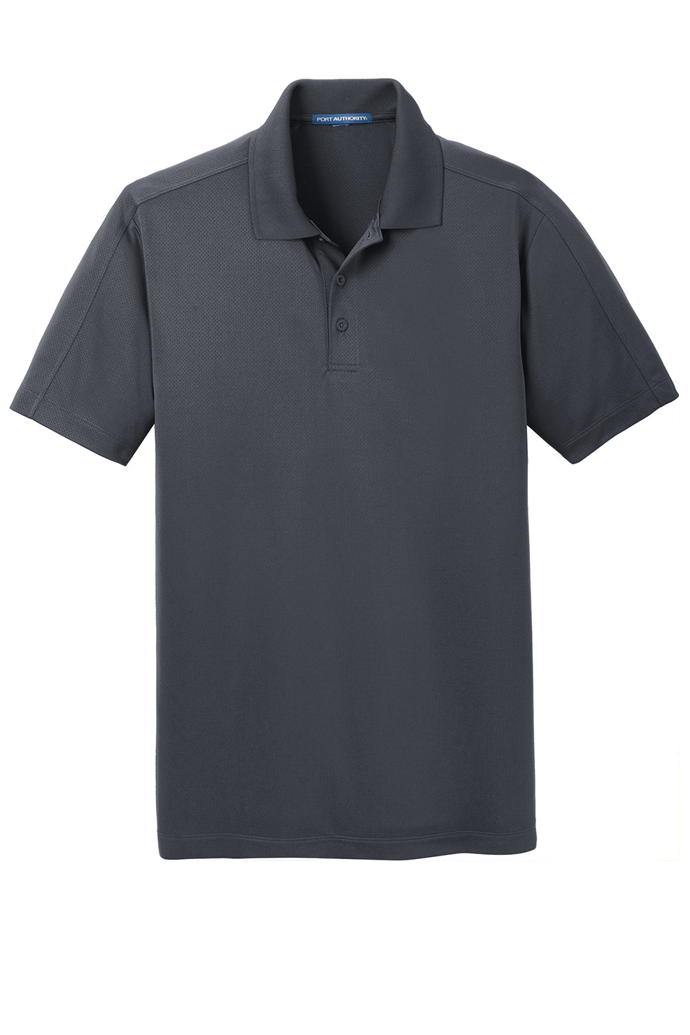 Port Authority K569 Mens Moisture Wicking Short Sleeve Polo Shirt Graphite Grey Flat Front