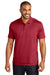 Port Authority K569 Mens Moisture Wicking Short Sleeve Polo Shirt Rich Red Model Front