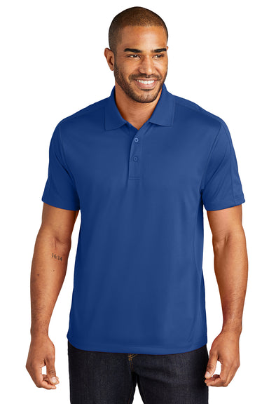 Port Authority K569 Mens Moisture Wicking Short Sleeve Polo Shirt True Blue Model Front