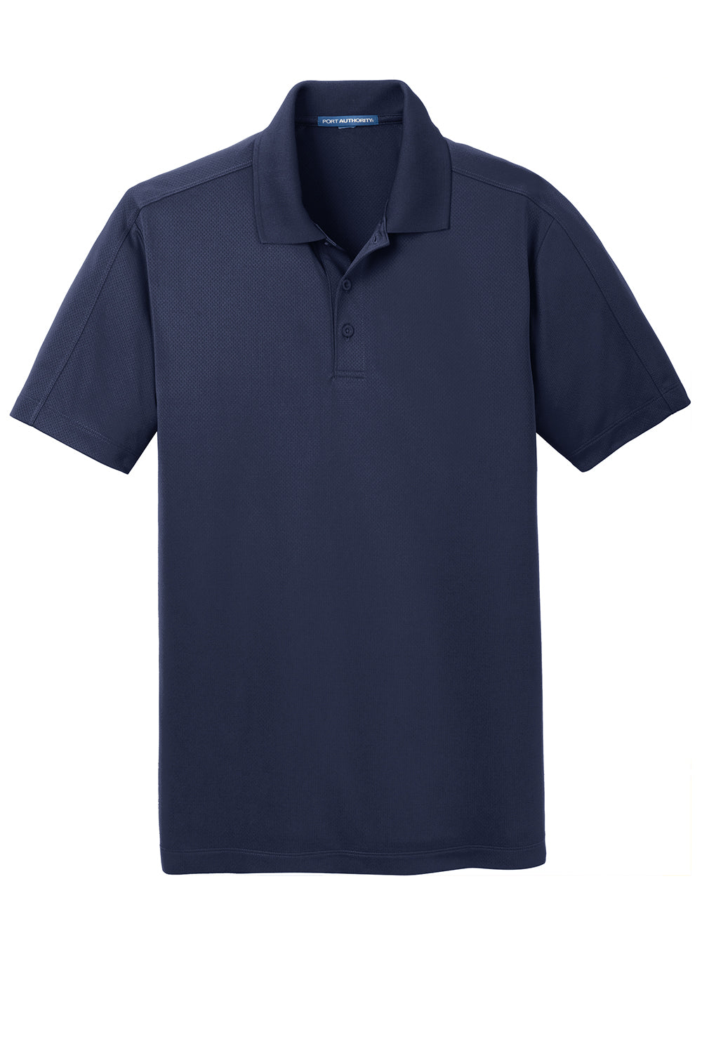 Port Authority K569 Mens Moisture Wicking Short Sleeve Polo Shirt True Navy Blue Flat Front